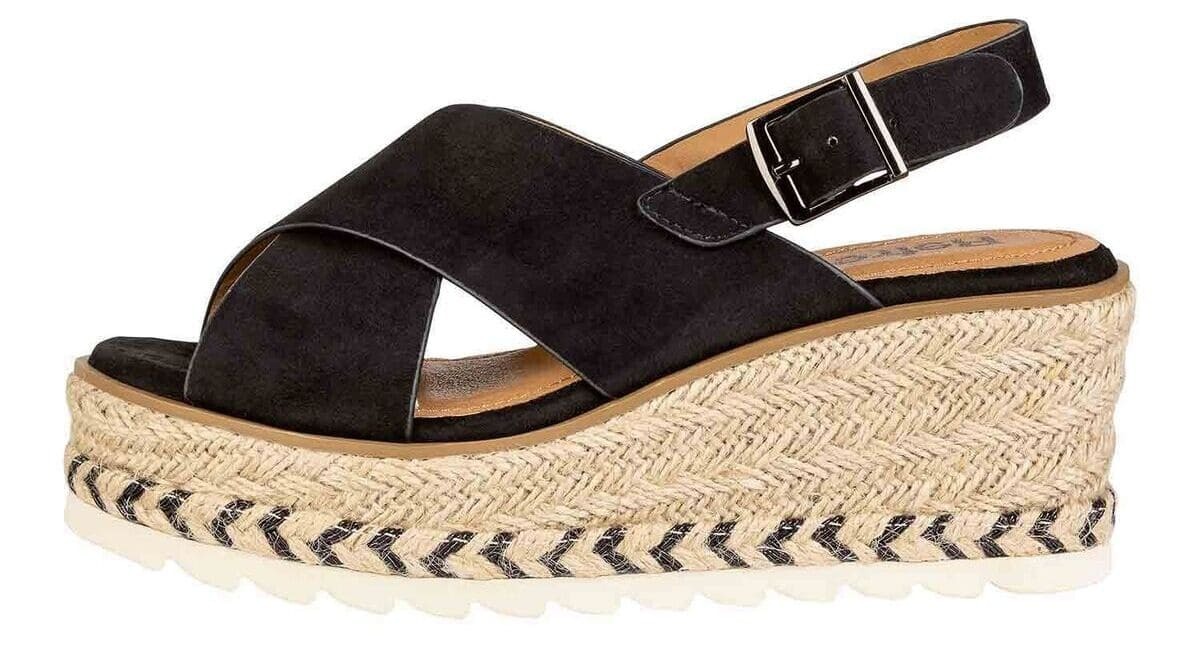 Refresh Sandalias cruzadas de cuña para mujer de Lidl. Negro
