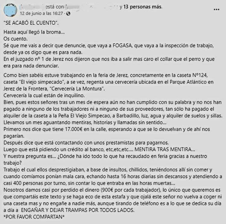 Denuncia de estafa en la Feria del Caballo