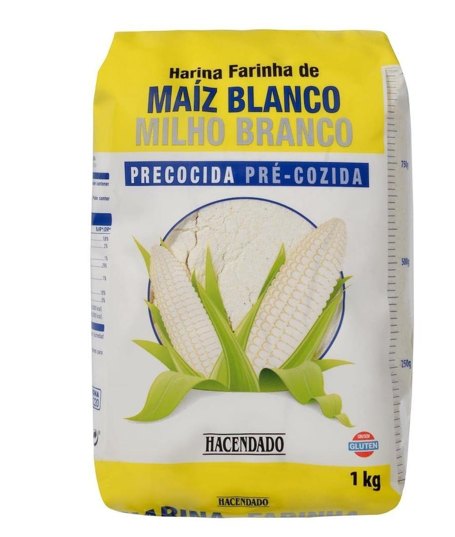 Harina de maíz blanco precocida