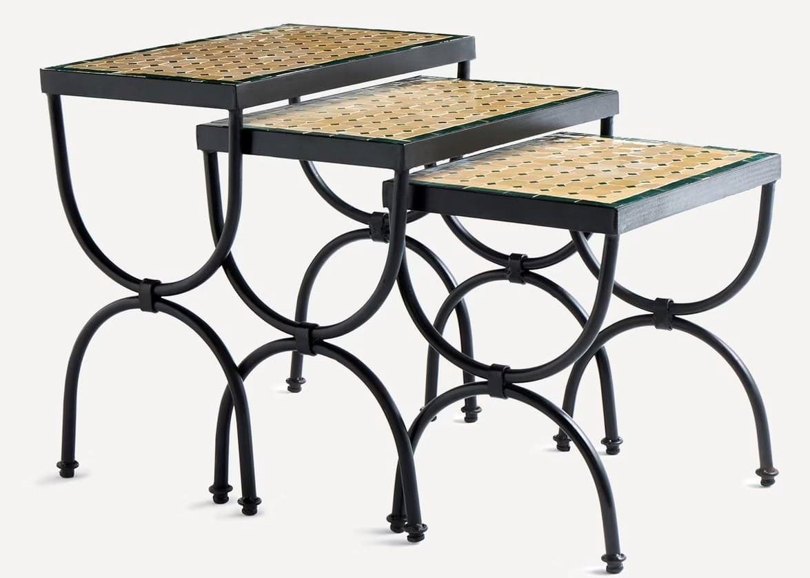 Set de 3 mesas nido auxiliares de jardín Safi