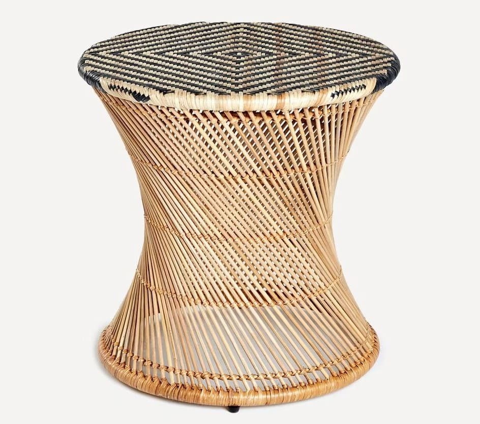 Mesa auxiliar de jardín de fibra natural Rabat