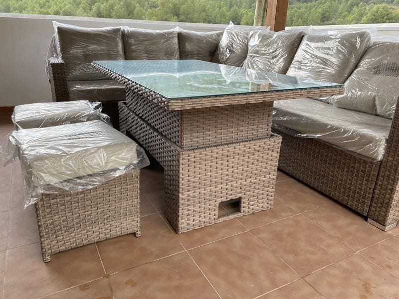 Mesa de jardín elevable de aluminio Palermo