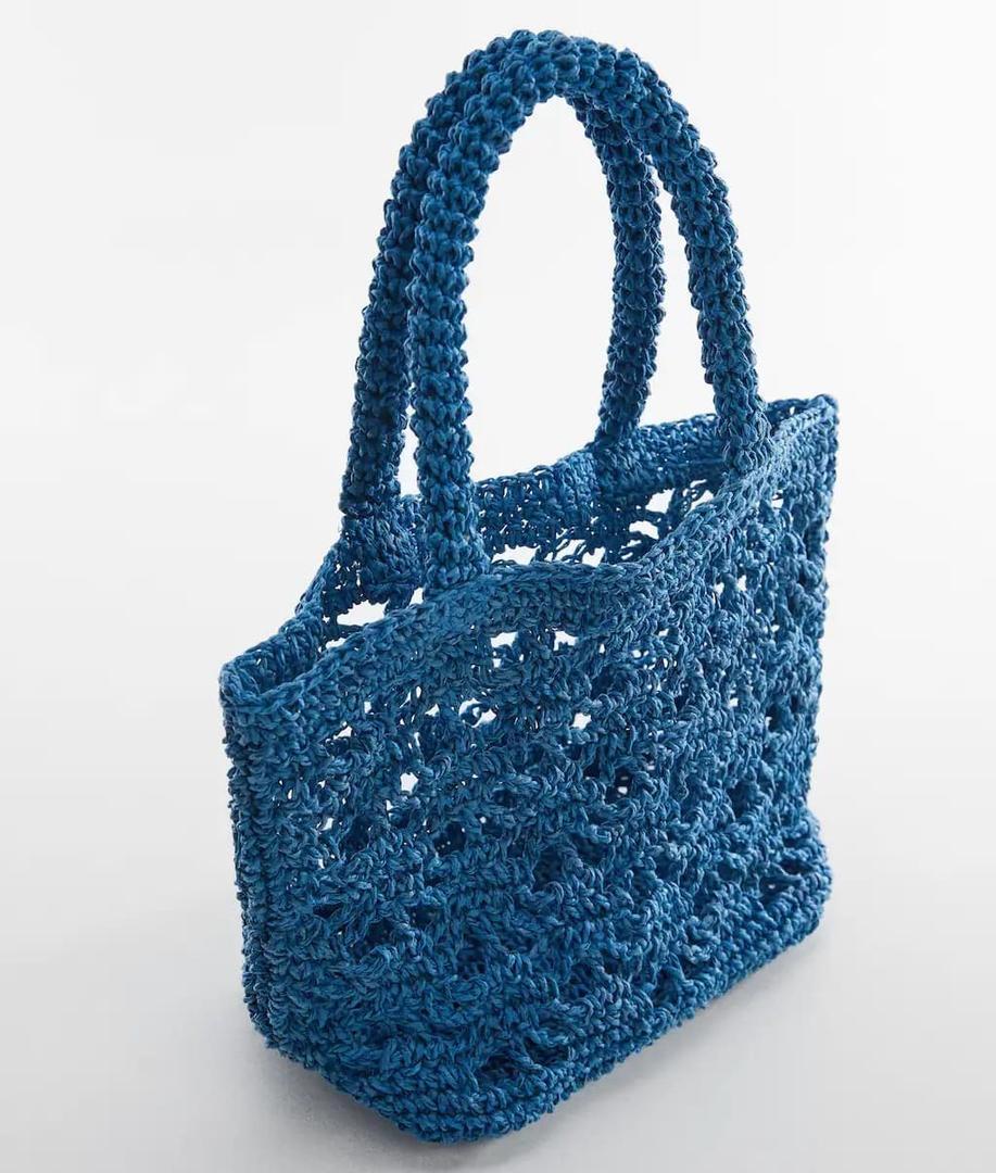 Bolso de rafia de doble asa de Mango