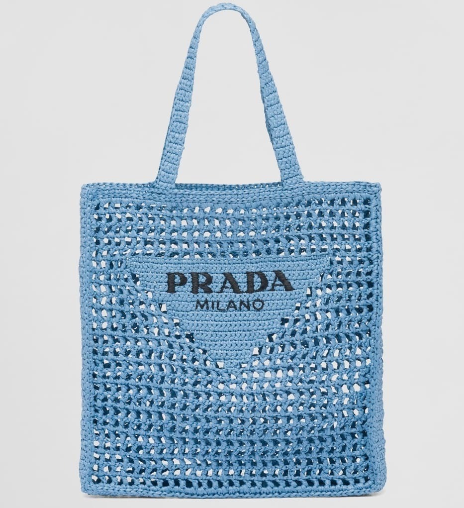 Bolso Crochet Tote Bag azul de Prada