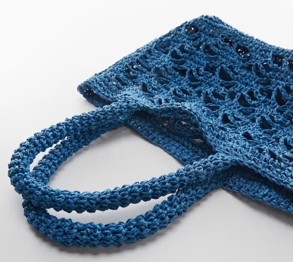 Bolso de rafia de doble asa de Mango