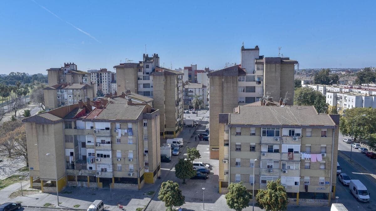 Vista aérea del barrio de las Tres Mil Viviendas en Sevilla