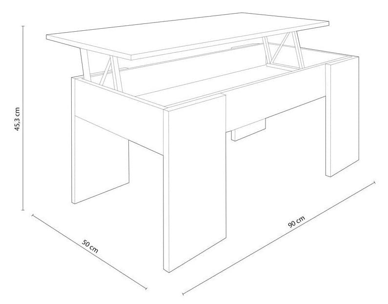 Mesa de centro elevable modelo Gala de Carrefour