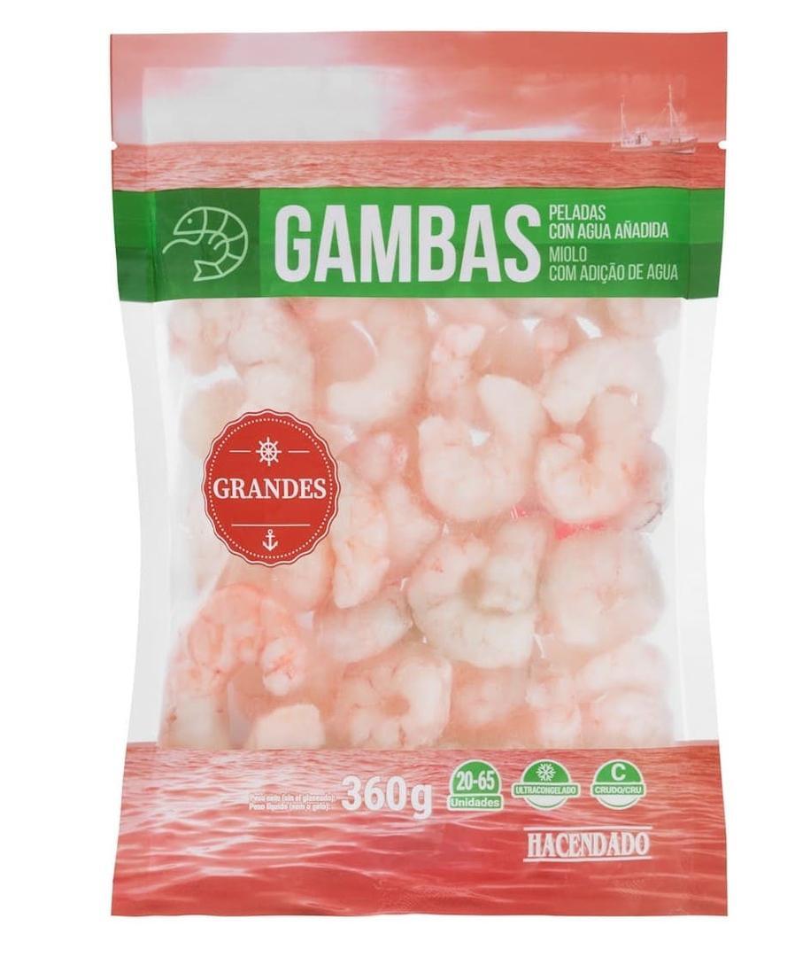 Gamba pelada cruda ultracongelada Hacendado
