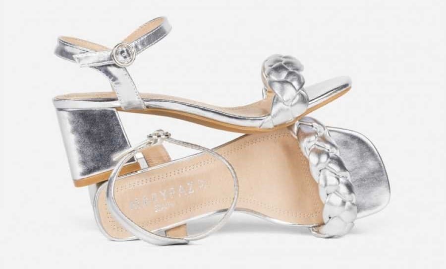 Sandalias trenzadas plata de Marypaz
