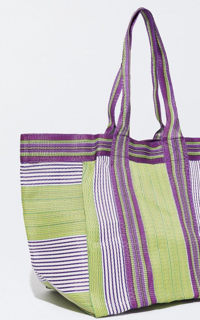 Bolso shopper estampado de rayas de Parfois