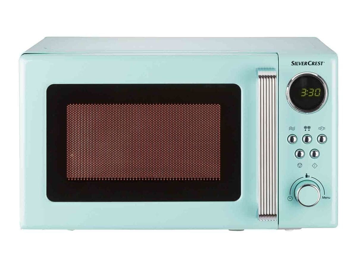 Microondas azul estilo retro de 700 W de Lidl