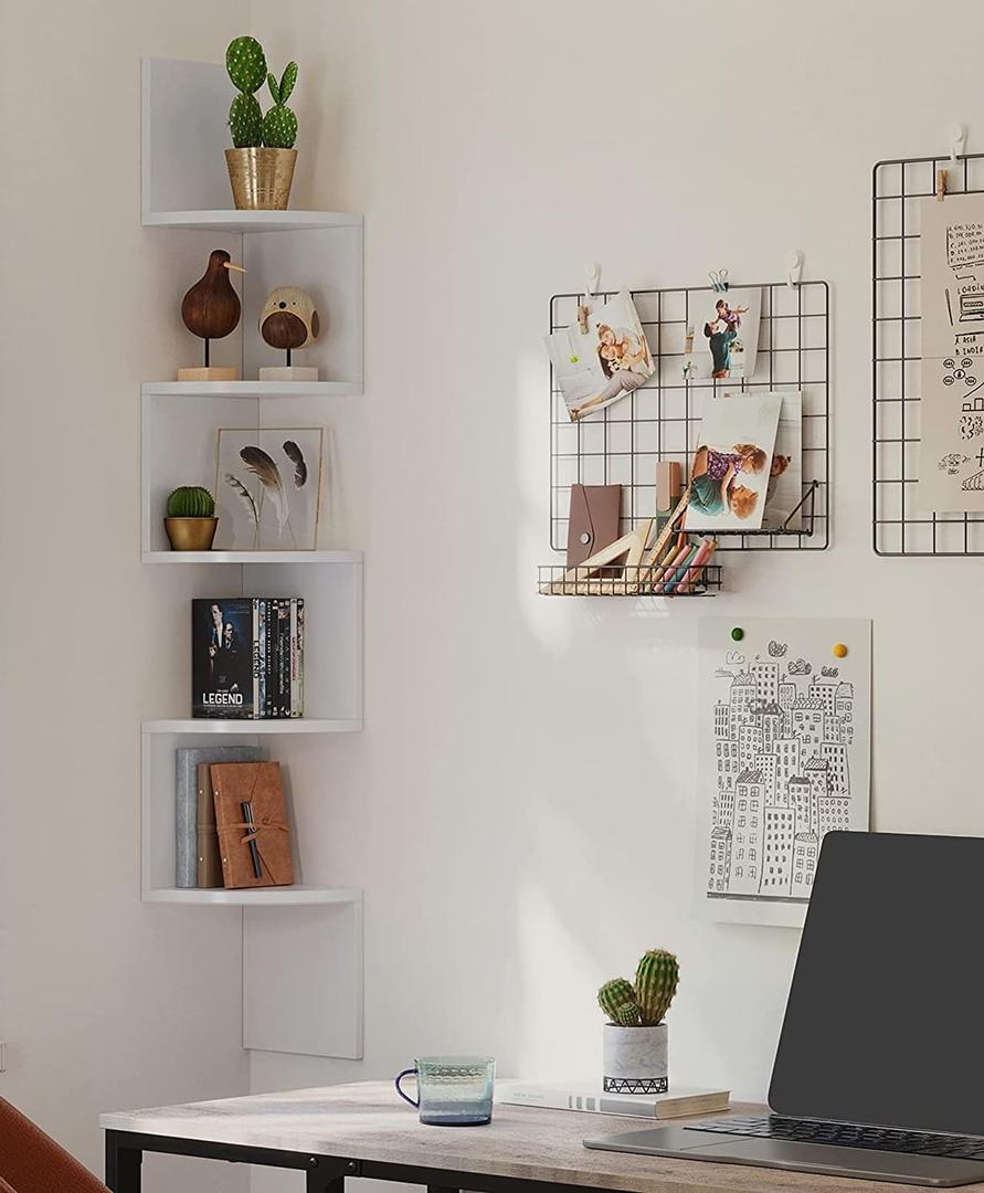 Estantería esquinera blanca de Vasagle en Amazon