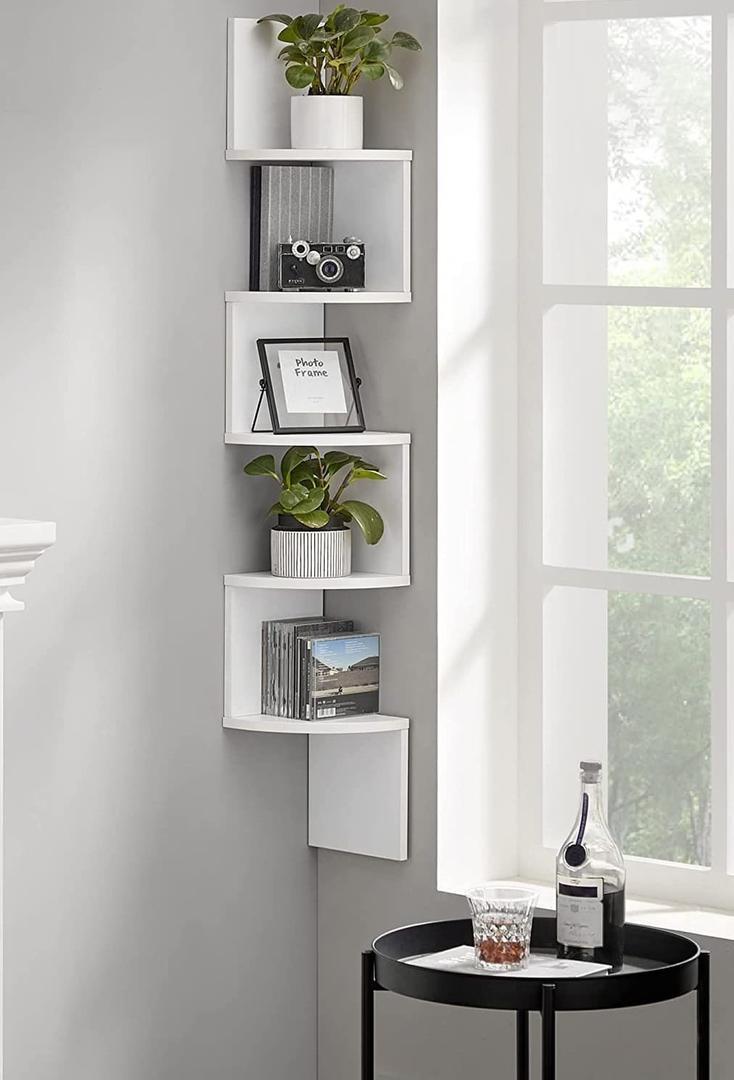 Estantería esquinera blanca de Vasagle en Amazon