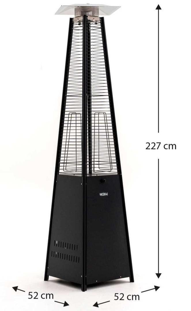 Estufa de gas para terraza uso exterior con ruedas 13kw Kekai Basil 52x52x227 cm de Carrefour