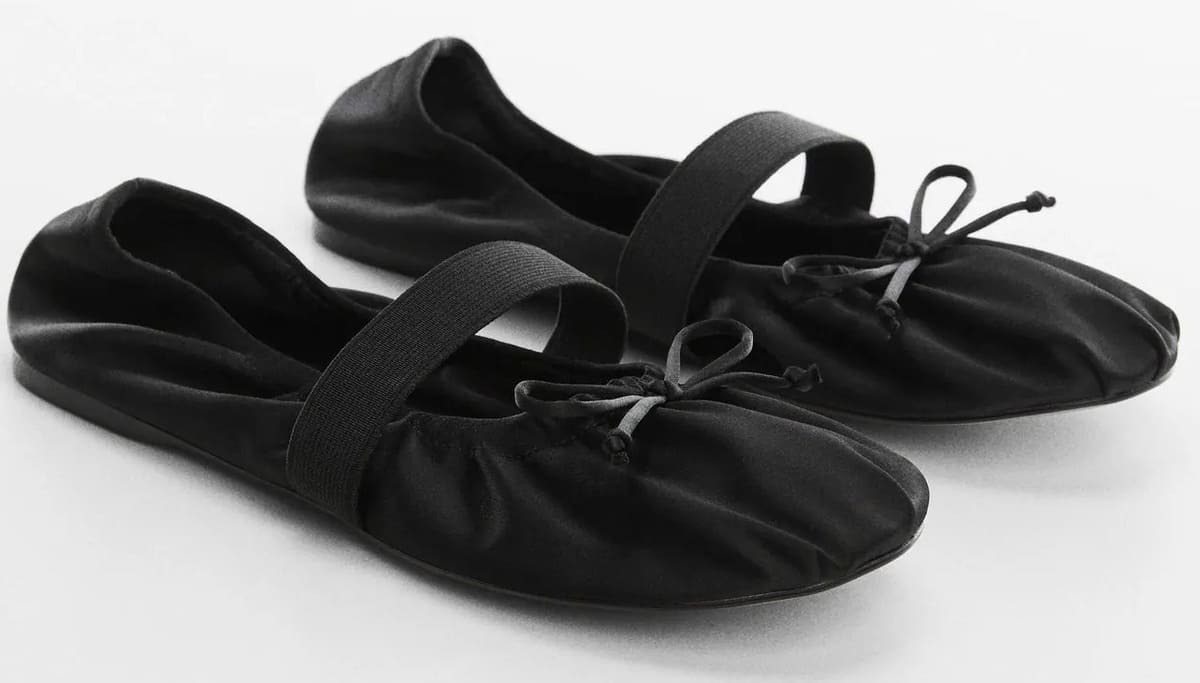 Bailarina elástica satinada de Mango