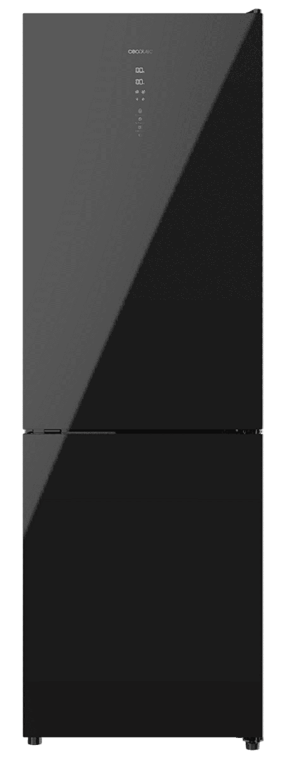 Frigorífico con congelador de cristal negro Bolero CoolMarket Combi 332 de Cecotec