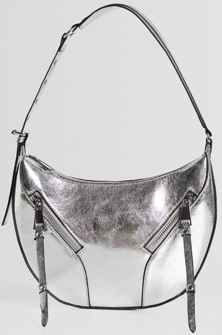Bolso de hombro multiposición cadena cremalleras de Bershka