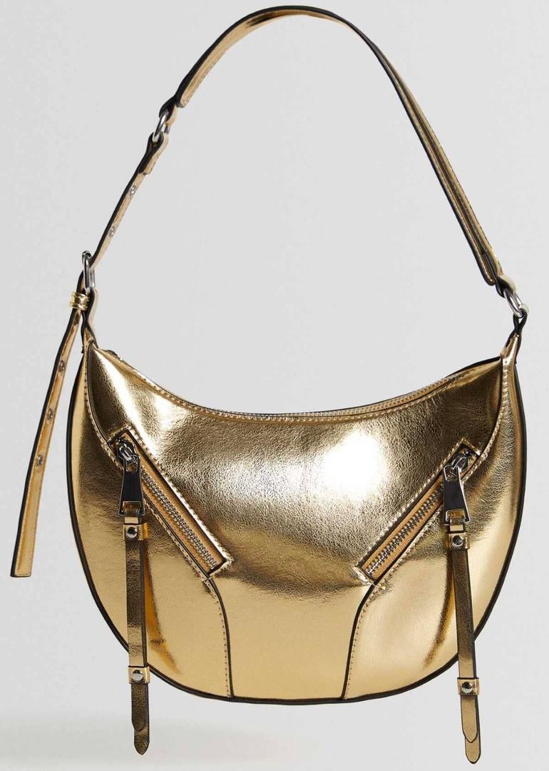Bolso de hombro multiposición cadena cremalleras de Bershka