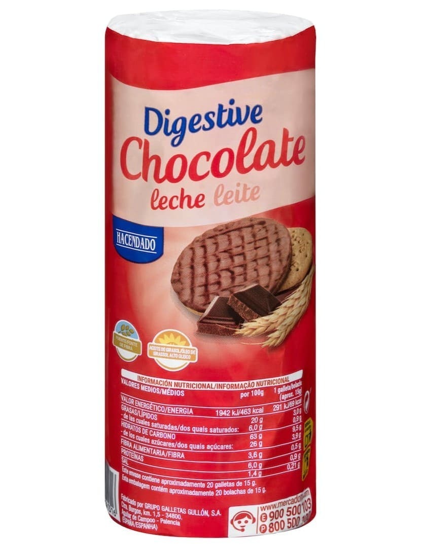 Galletas Digestive de chocolate con leche