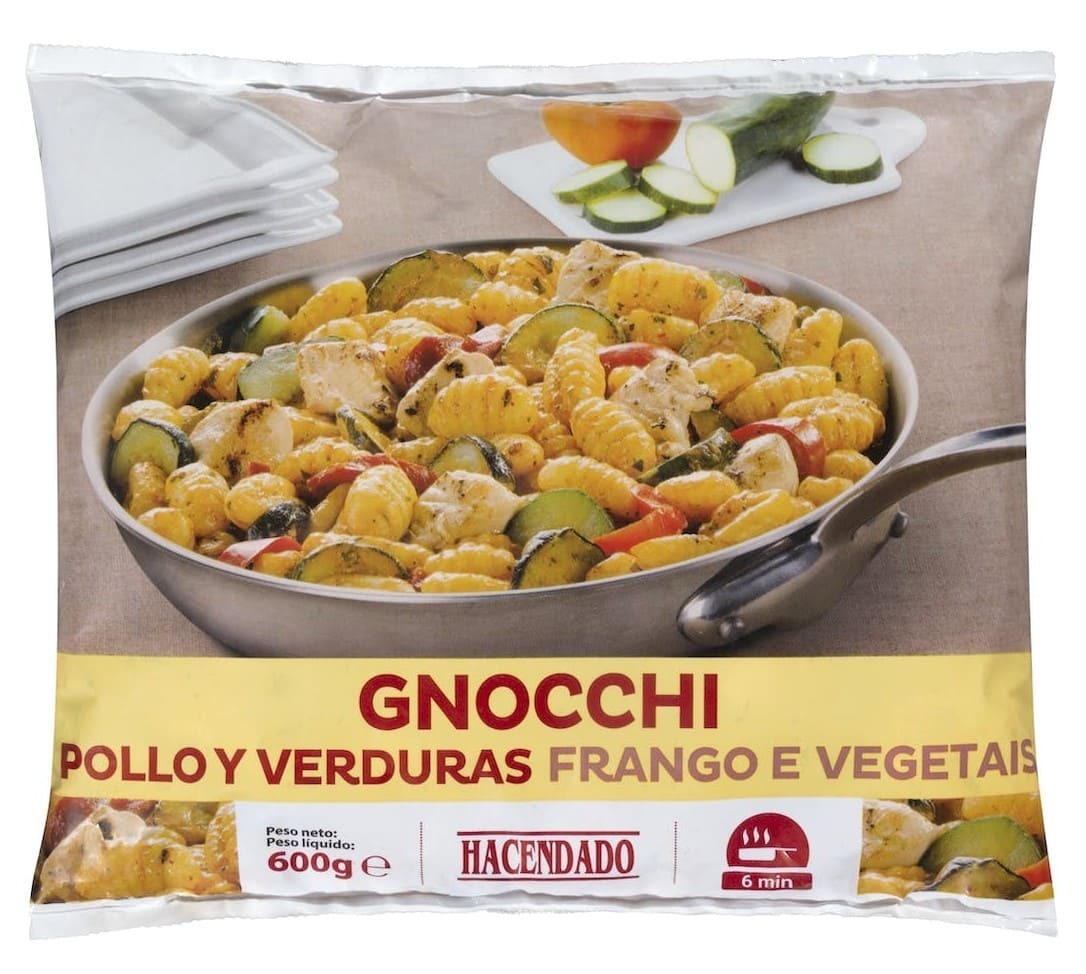 Gnocchi de pollo y verduras ultracongelados
