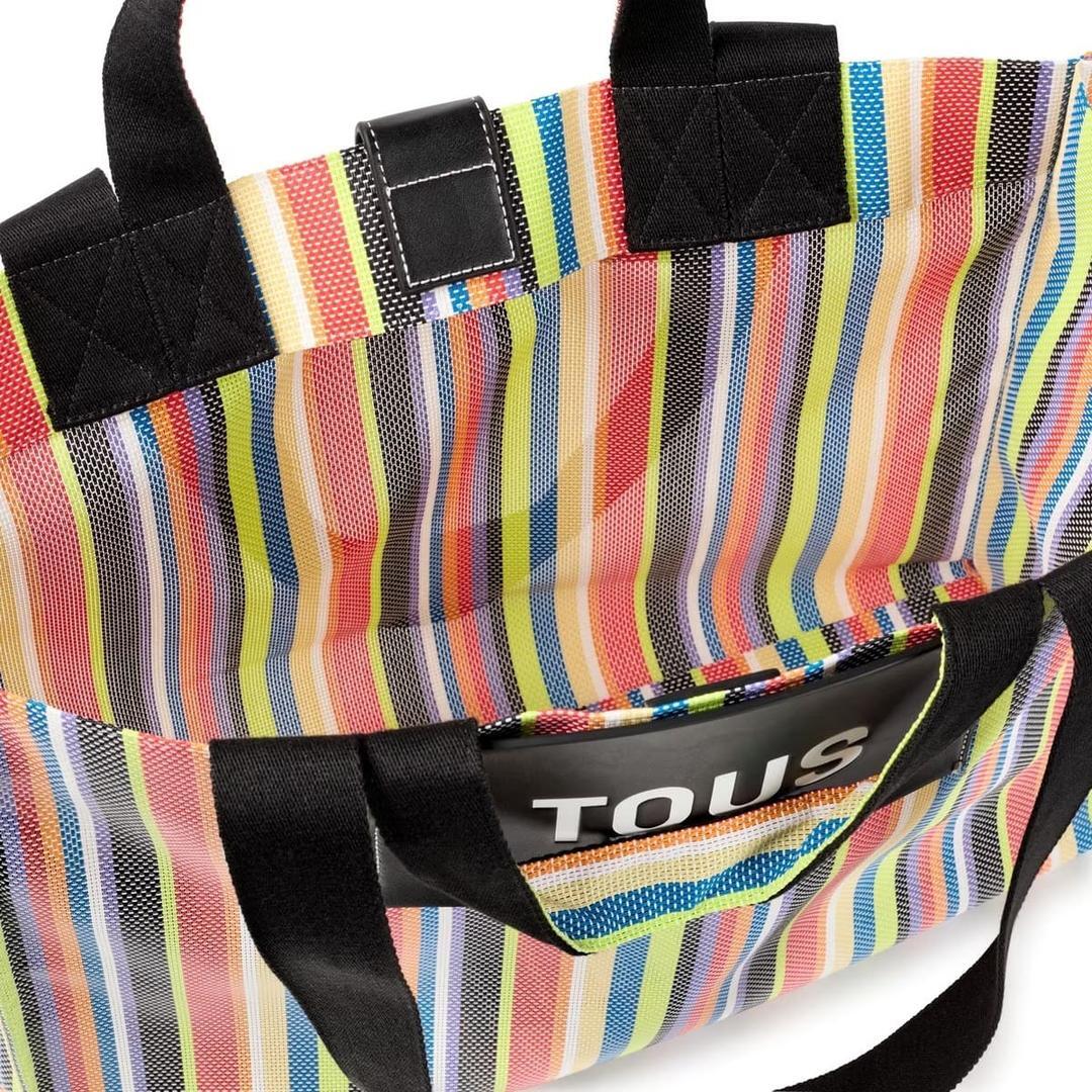 Bolso shopper grande de rayas modelo Stripes de Tous