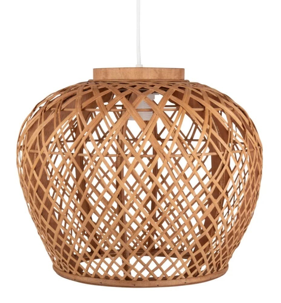 Lámpara de techo de bambú calado