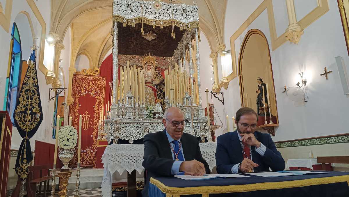 La Virgen de la Estrella en el palio de la hermandad de la Sagrada Cena