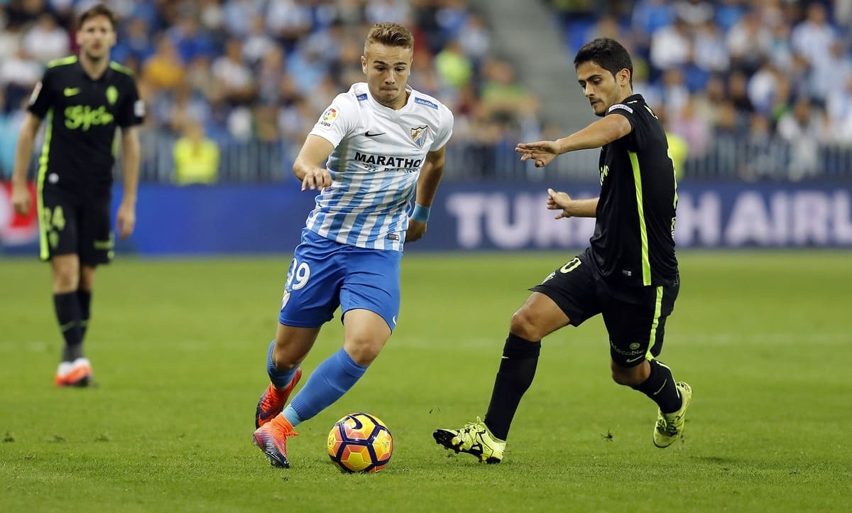 Javier Ontiveros en su etapa como jugador del Málaga CF
