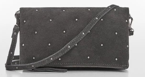 Bolso cruzado de ante marrón de Mango