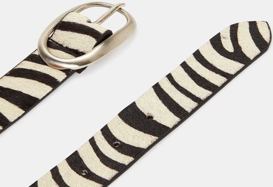 Cinturón de piel con estampado de cebra de El Corte Inglés