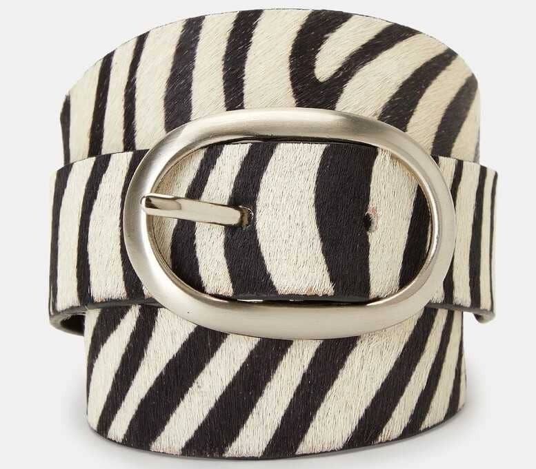 Cinturón de piel con estampado de cebra de El Corte Inglés