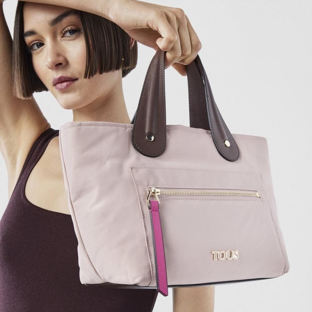 Bolso capazo pequeño Shelby rosa de Tous