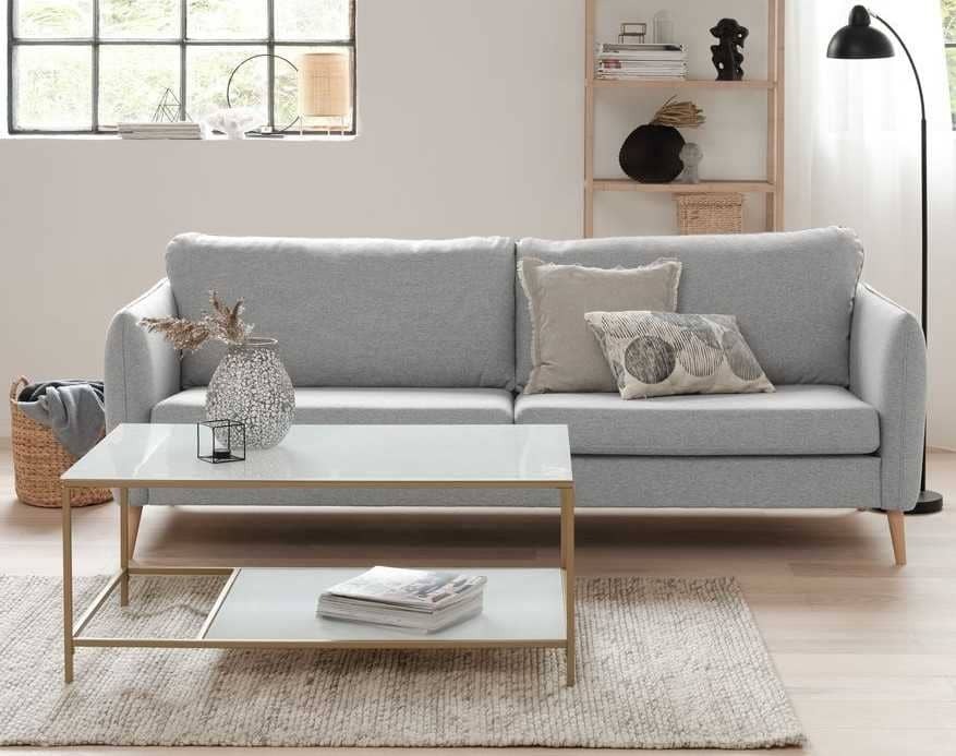 Sofá AARHUS 3 plazas tela gris claro de JYSK