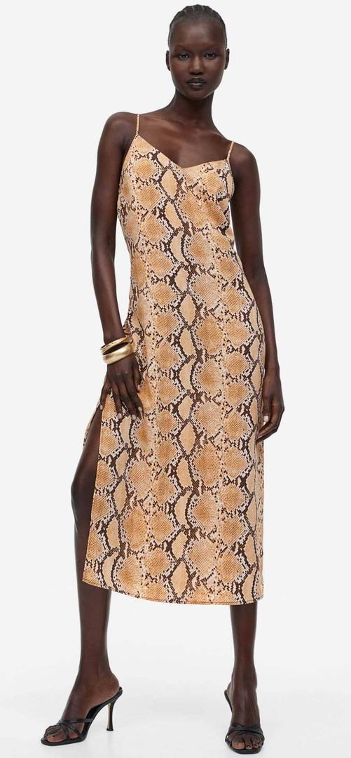 Vestido lencero de crepé de H&M