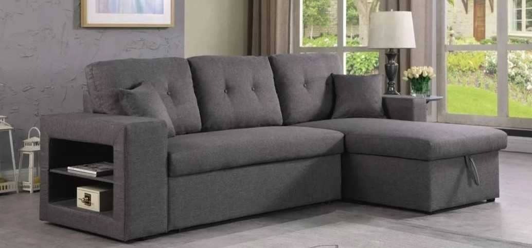 Sofá esquinero convertible reversible Axel Gris de Leroy Merlin