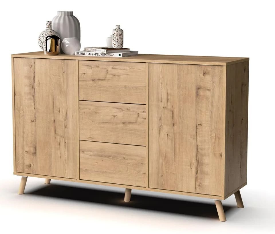 Mueble aparador de entrada Oslo color roble gold de Leroy Merlin