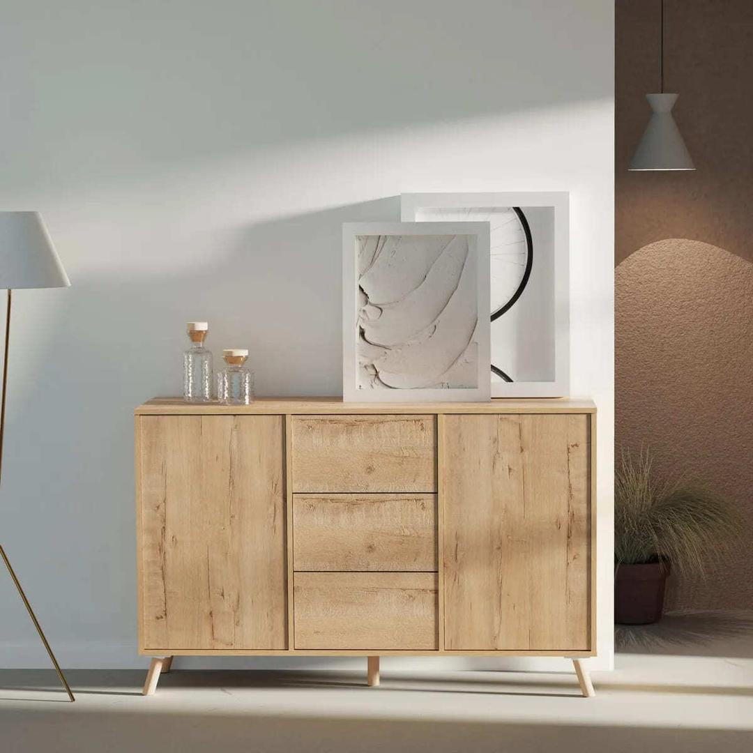 Mueble aparador de entrada Oslo color roble gold de Leroy Merlin