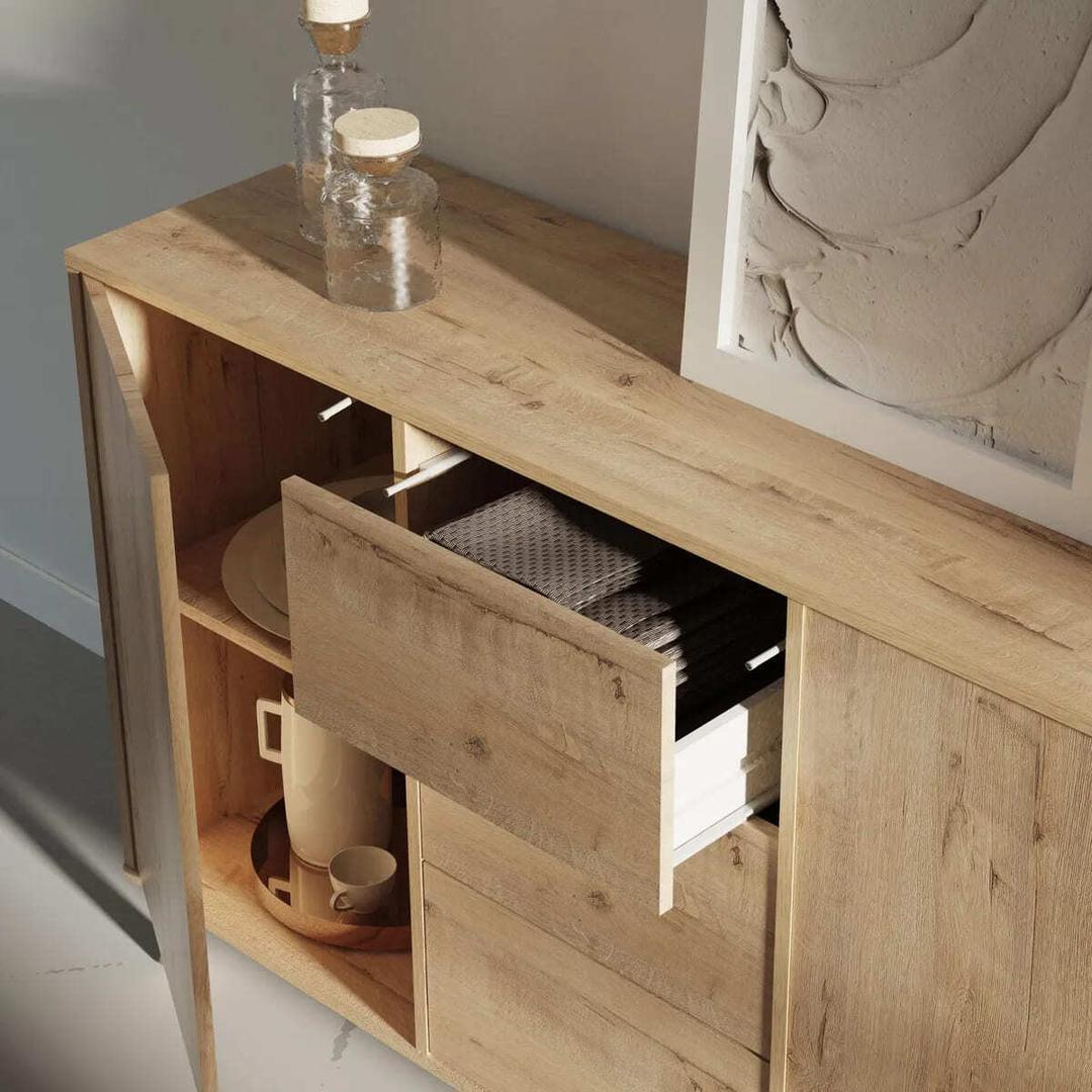 Mueble aparador de entrada Oslo color roble gold de Leroy Merlin