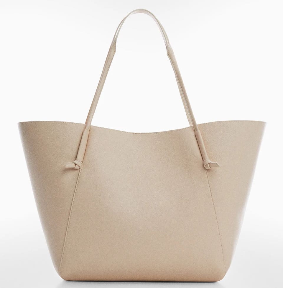 Bolso shopper con asa de nudos de Mango