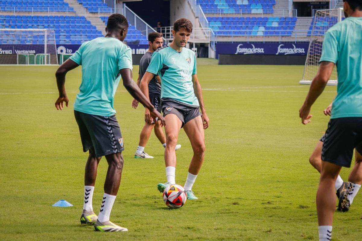 El Málaga CF durante un entrenamiento