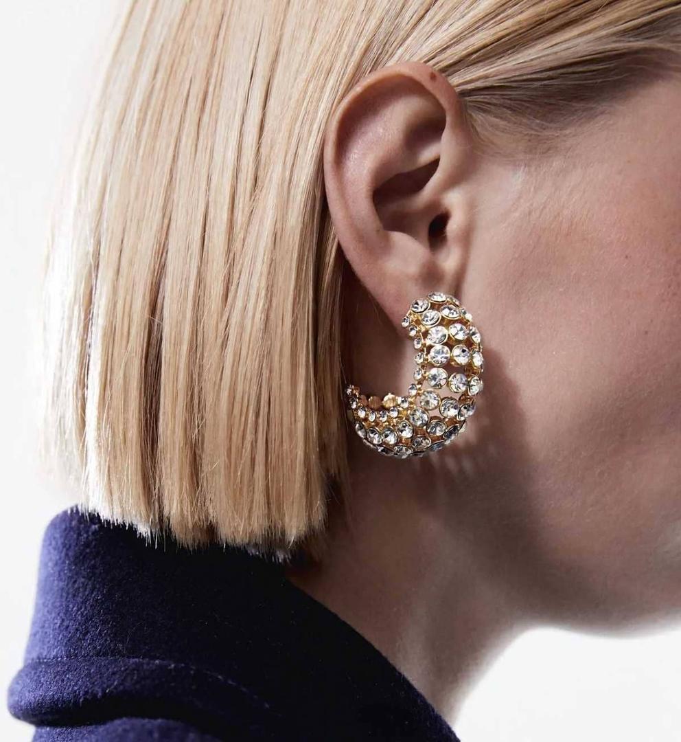 Pendientes aros cristales de Mango