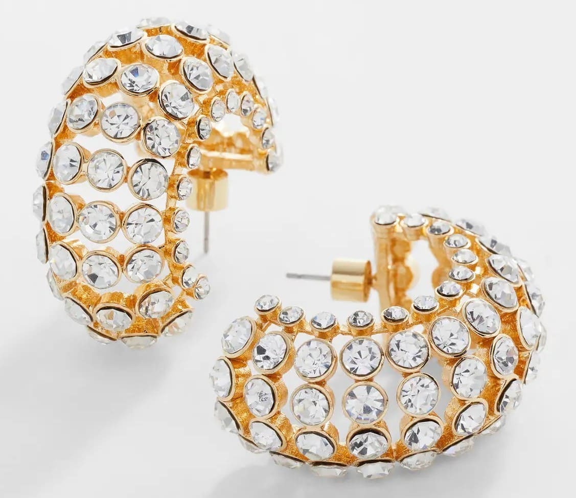 Pendientes aros cristales de Mango