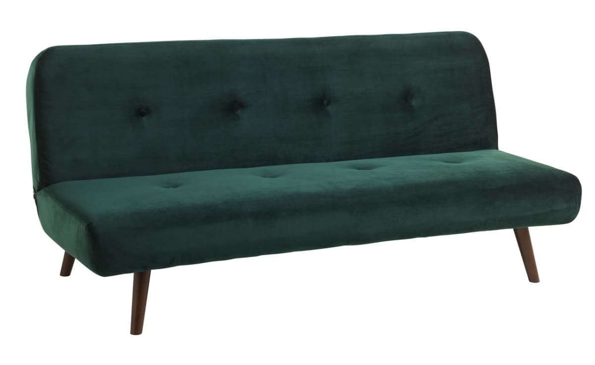 Sofá cama modelo JUVRE de terciopelo verde de JYSK