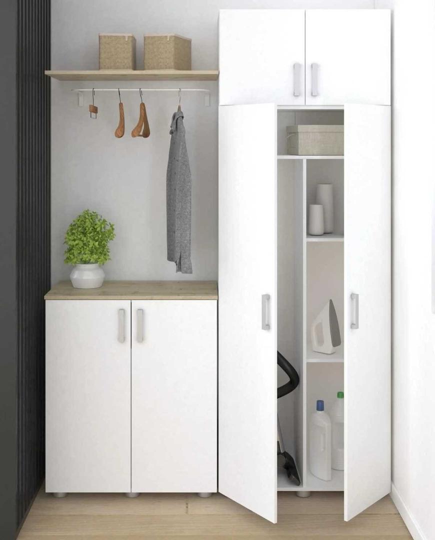 Armario alto despensero melamina blanco de 2 puertas de Leroy Merlin