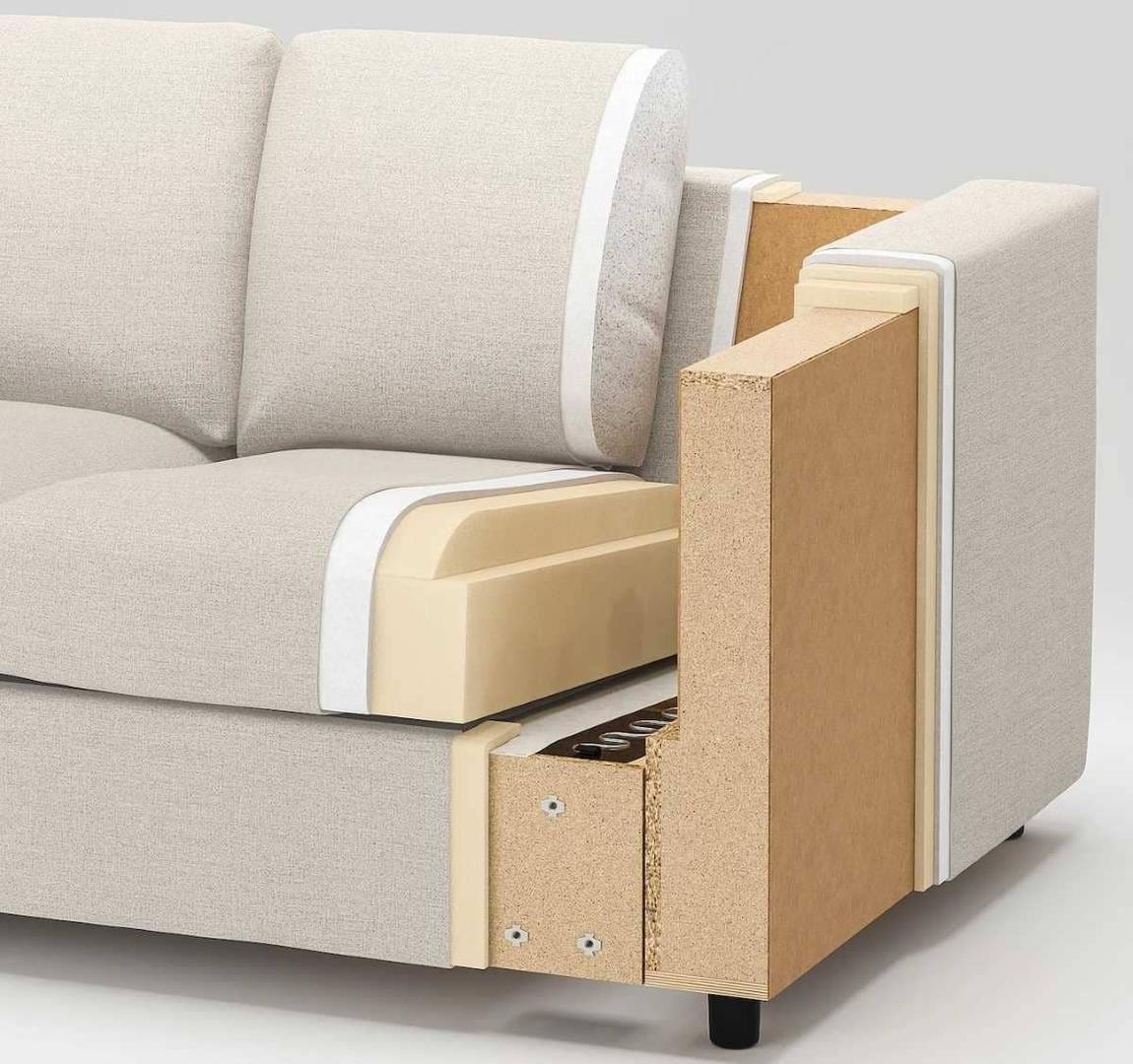 VIMLE Sofá de 4 plazas con chaiselongue Gunnared beige de Ikea