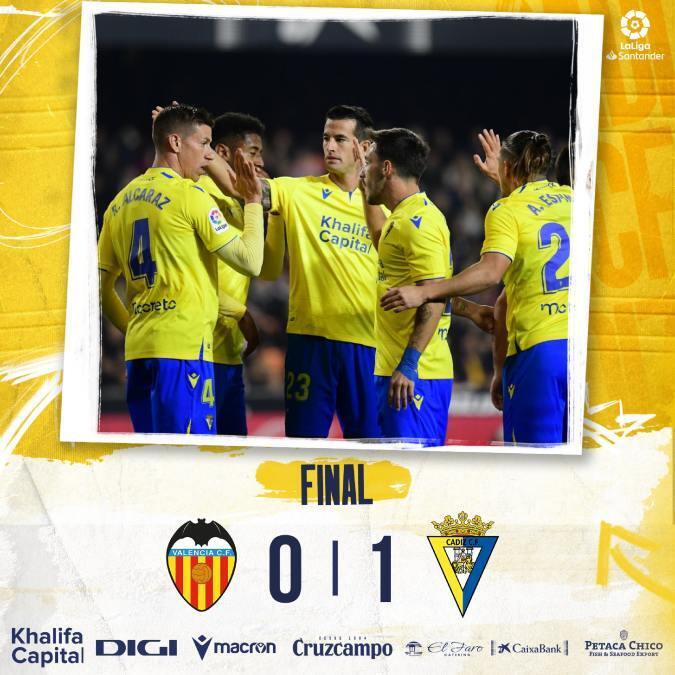 El Cádiz CF venció al Valencia CF en el Estadio de Mestalla por 0-1 | Cádiz CF