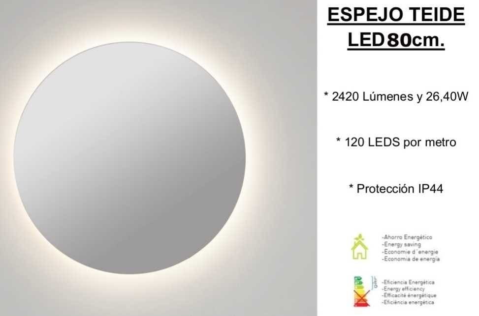 Espejo de baño con luz LED Teide de Leroy Merlin