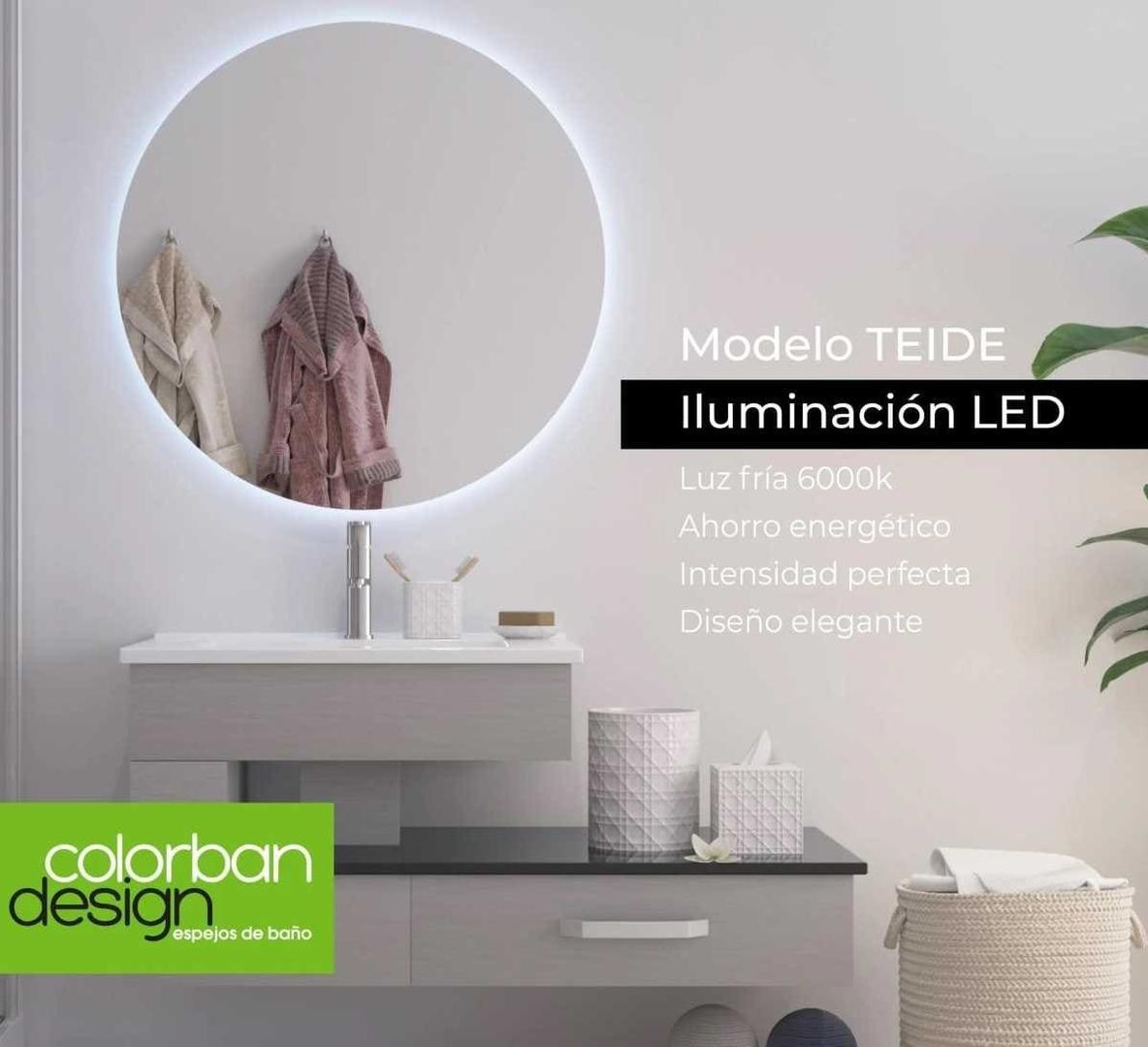 Espejo de baño con luz LED Teide de Leroy Merlin