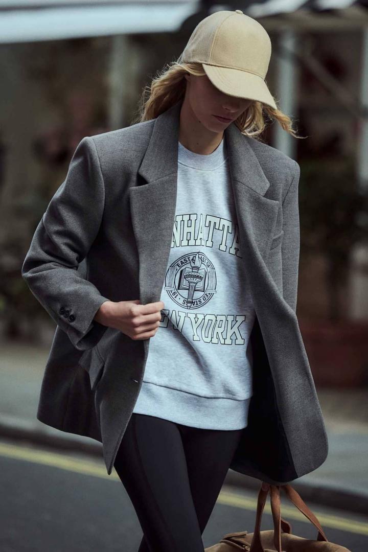 Blazer recta hombreras de Zara