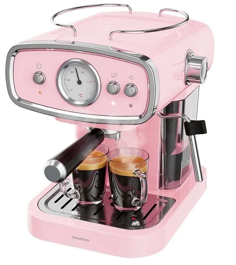 Cafetera espresso rosa de 1050 W de Lidl